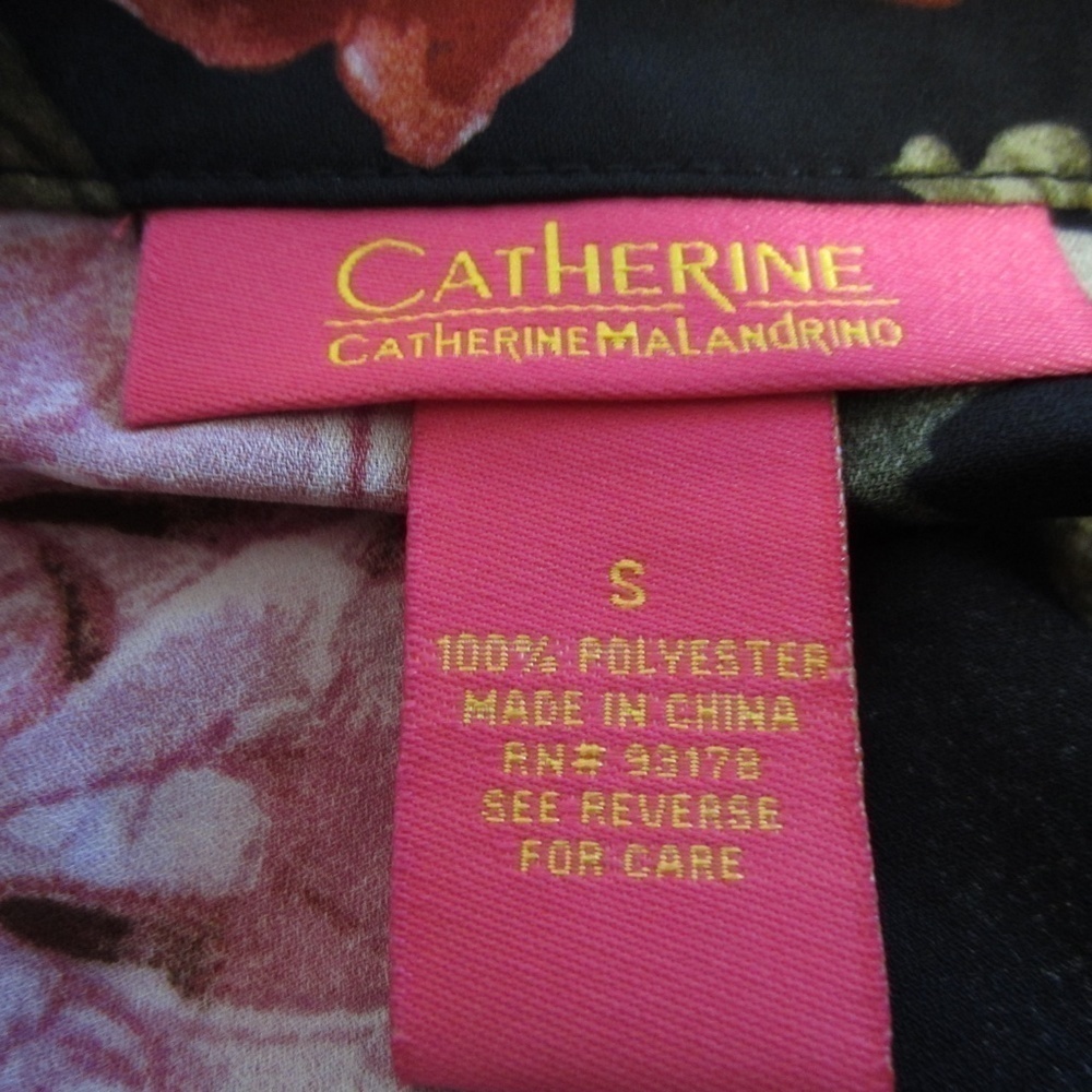 Catherine Womens S Tunic Top Floral Malandrino Asymmetrical Long Sleeve NEW - Picture 9 of 11